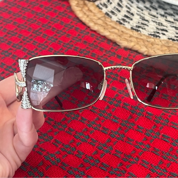 Caviar Champagne Series 6127 Gold Bow Women's Sunglasses - Picture 12 of 12